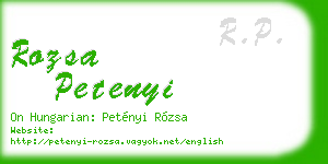 rozsa petenyi business card